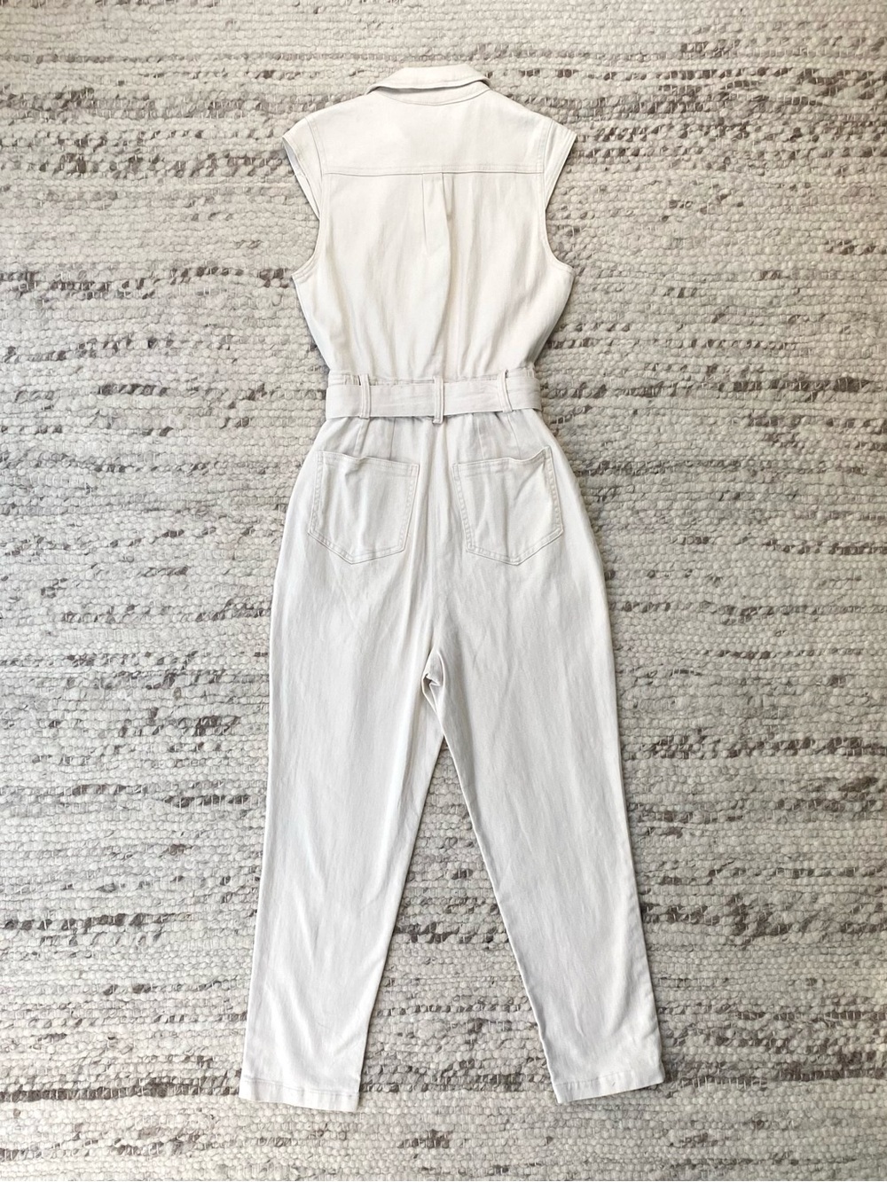 Skies Are Blue NWT Utility Denim Jumpsuit in White, Sizes XS and XL - Picture 6 of 11